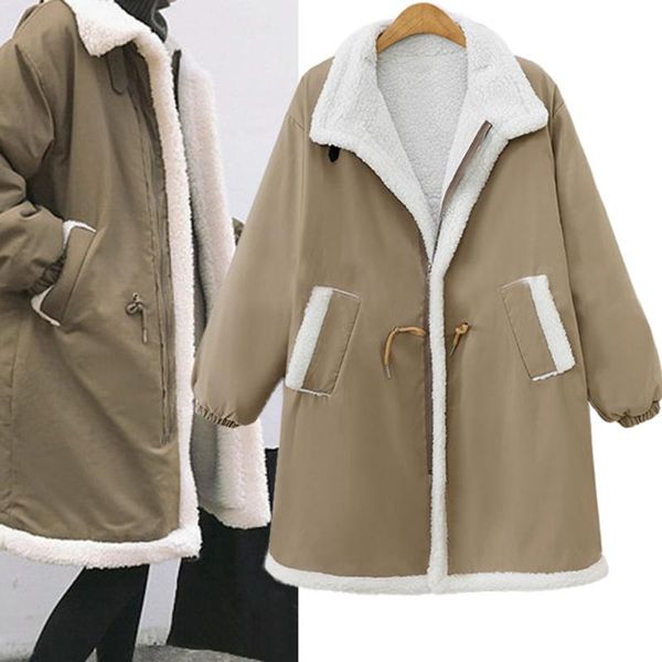 jaycosin ladies winter lapel wool coat windbreaker jacket ladies large size thickening long sleeve pocket composite plush jacket, Black;brown
jaycosin ladies winter lapel wool coat windbreaker jacket ladies large size thickening long sleeve pocket composite plush jacket, Black;brown