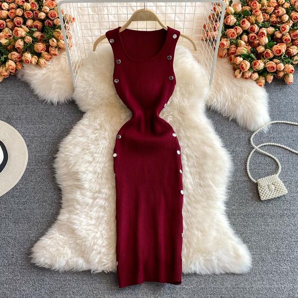 casual dresses square necked tank knit dress button girl 2021 summer sleeveless slim fit celebrity backless knitted women, Black;gray
casual dresses square necked tank knit dress button girl 2021 summer sleeveless slim fit celebrity backless knitted women, Black;gray