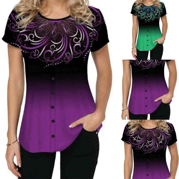 women's t-shirt simple round neck fashion gradient 3d printing short sleeve, White
women's t-shirt simple round neck fashion gradient 3d printing short sleeve, White