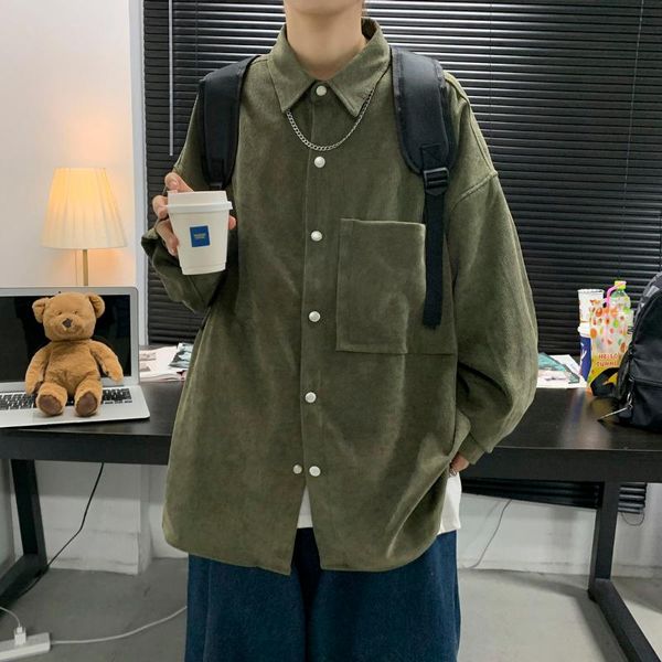 men's casual shirts long-sleeved shirt 2021 spring autumn solid color retro corduroy jacket couple neutral loose student s-xl, White;black
men's casual shirts long-sleeved shirt 2021 spring autumn solid color retro corduroy jacket couple neutral loose student s-xl, White;black