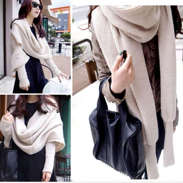 designer autumn and winter new wool with sleeve knitted scarf can be mixed batch, Blue;black
designer autumn and winter new wool with sleeve knitted scarf can be mixed batch, Blue;black