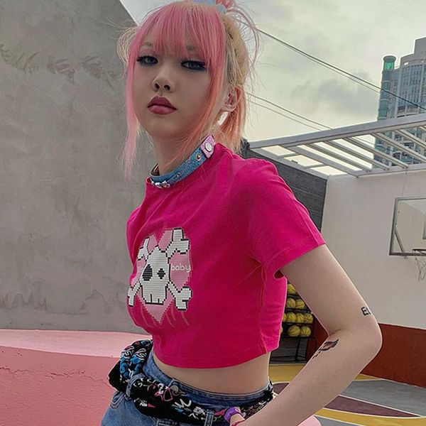 women's t-shirt y2k pink crop oosbaby skull print girl gothic women corset summer harajuku streetwear short tee punk graphic, White
women's t-shirt y2k pink crop oosbaby skull print girl gothic women corset summer harajuku streetwear short tee punk graphic, White