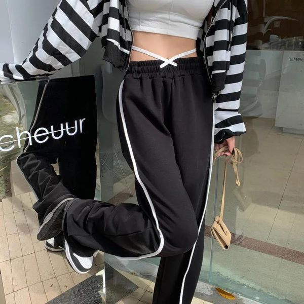 women's pants & capris woman high waist 2021 streetwear baggy vintage drawstring trousers female casual fashion wide-leg sweatpants, Black;white
women's pants & capris woman high waist 2021 streetwear baggy vintage drawstring trousers female casual fashion wide-leg sweatpants, Black;white