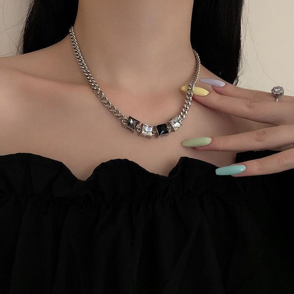 chokers lovoacc hip hop square black perspective crystal charm necklace for women ladies metal flat chunky chain accessories, Golden;silver
chokers lovoacc hip hop square black perspective crystal charm necklace for women ladies metal flat chunky chain accessories, Golden;silver