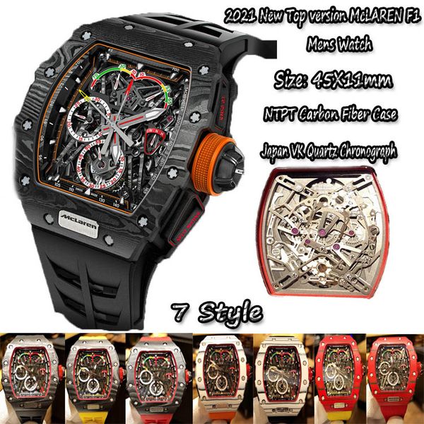 2021 latest version mclaren f1 ntpt carbon fiber case skeleton dial japan vk quartz chronograph rm 50-03 mens watch rubber sport watches, Slivery;brown
2021 latest version mclaren f1 ntpt carbon fiber case skeleton dial japan vk quartz chronograph rm 50-03 mens watch rubber sport watches, Slivery;brown