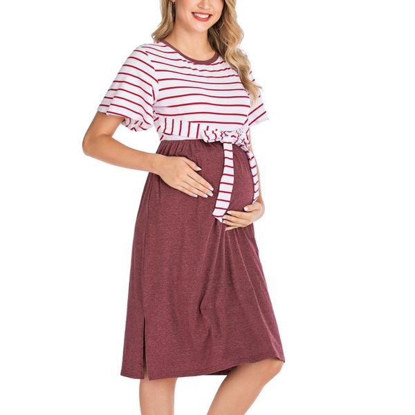 maternity dresses pregnant women clothes round neck short-sleeved striped casual dress ropa premama vestidos de mujer, White
maternity dresses pregnant women clothes round neck short-sleeved striped casual dress ropa premama vestidos de mujer, White