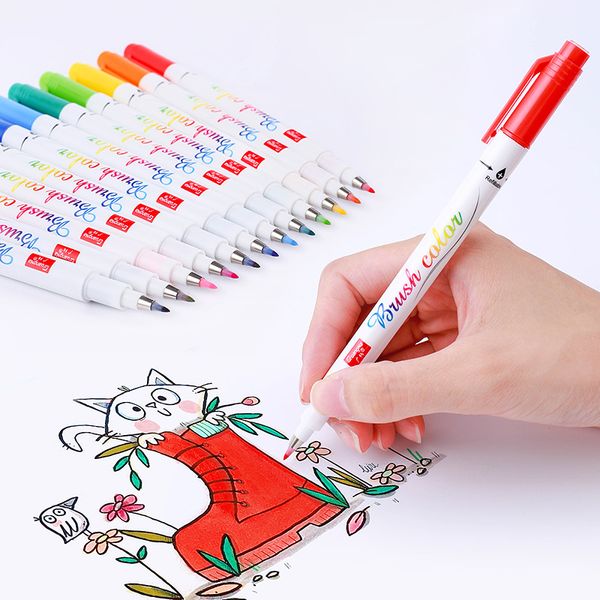 12 colors/lot multifunction brush pen calligraphy pen markers art writing office school supplies stationery student
12 colors/lot multifunction brush pen calligraphy pen markers art writing office school supplies stationery student
