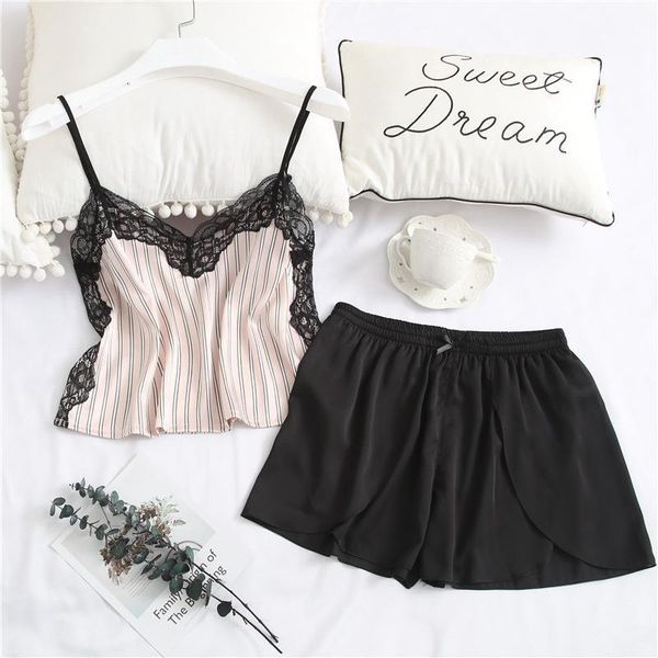 new patchwork fashion woman pajama set lace spaghetti strap short twinset sleepwear ice silk soft pyjama, Black;red
new patchwork fashion woman pajama set lace spaghetti strap short twinset sleepwear ice silk soft pyjama, Black;red