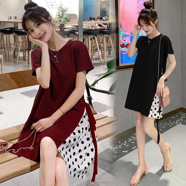 maternity dresses 165# dress summer cotton o neck patchwork dot printing short sleeves loose stylish pregnant women mom, White
maternity dresses 165# dress summer cotton o neck patchwork dot printing short sleeves loose stylish pregnant women mom, White