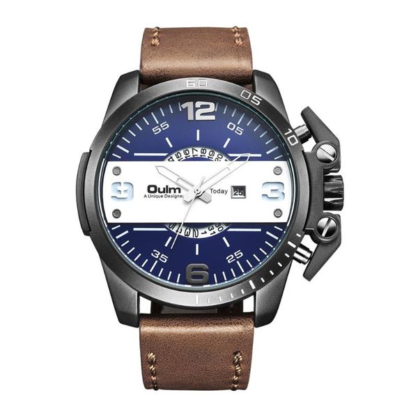 wristwatches 2021 luxury oulm watch fashion sports cool men watches leather strap analog quartz big dial horloge heren, Slivery;brown
wristwatches 2021 luxury oulm watch fashion sports cool men watches leather strap analog quartz big dial horloge heren, Slivery;brown