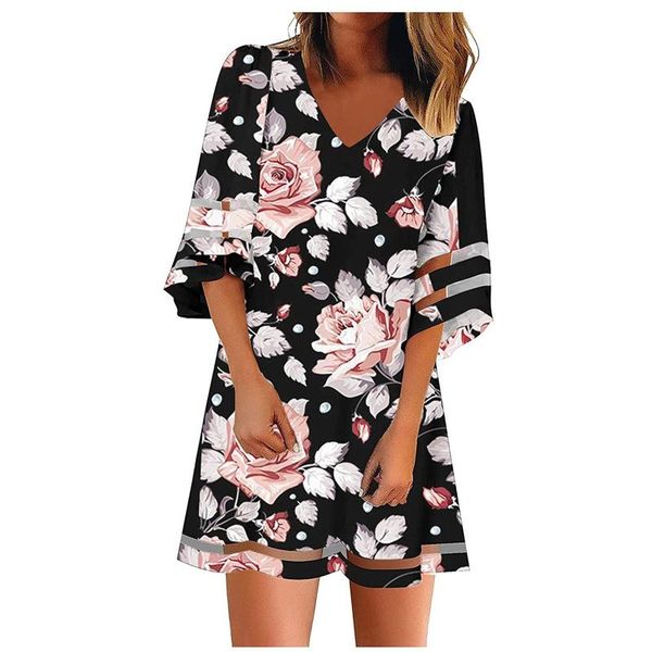 casual dresses for women 2021 v-neck printed splicing five-part sleeve dress vestidos mujer verano summer clothes, Black;gray
casual dresses for women 2021 v-neck printed splicing five-part sleeve dress vestidos mujer verano summer clothes, Black;gray