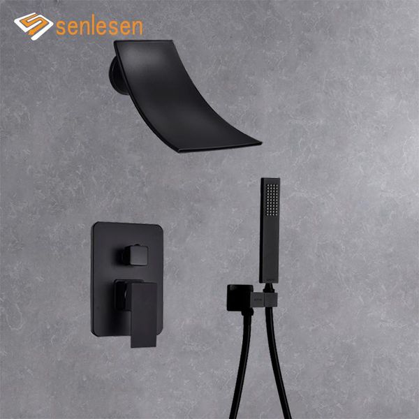 senlesen bathroom bathtub faucet wall mounted matte black brass waterfall tub spout and cold water mixer
senlesen bathroom bathtub faucet wall mounted matte black brass waterfall tub spout and cold water mixer