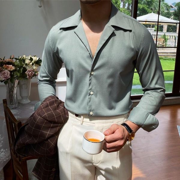 men's casual shirts summer 2022 mens british style turn-down collar single breasted solid long sleeve shirt slim business male blouse, White;black
men's casual shirts summer 2022 mens british style turn-down collar single breasted solid long sleeve shirt slim business male blouse, White;black