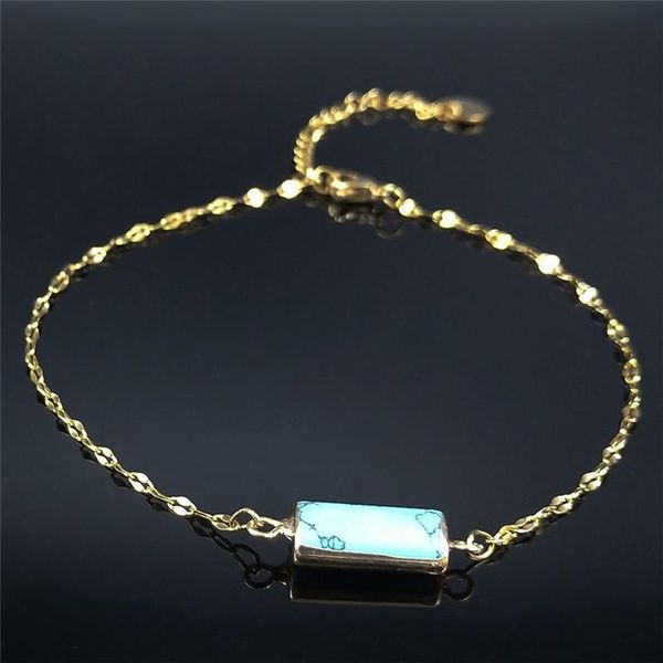 anklets 2021 fashion natural stone stainless steel foot accessories gold color leg bracelet women jewelry pulseras para pie axs04, Red;blue
anklets 2021 fashion natural stone stainless steel foot accessories gold color leg bracelet women jewelry pulseras para pie axs04, Red;blue