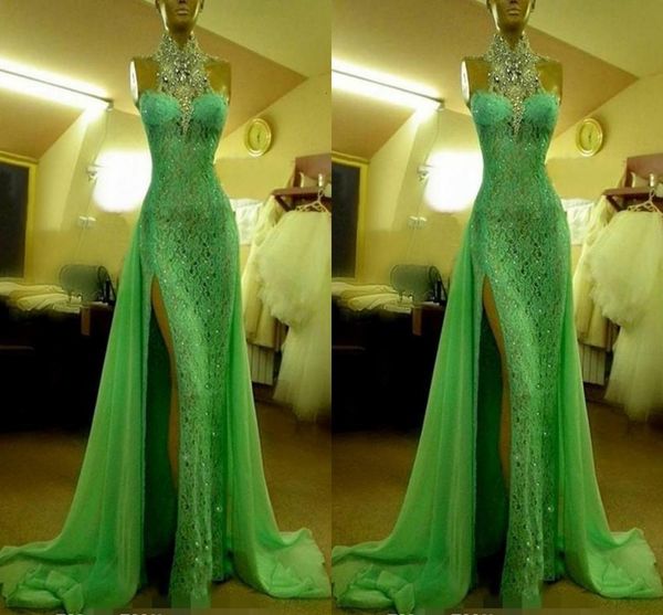 2021 new emerald green lace high neck with crystal arabic evening party gowns long side slit dubai prom es j4bt, Black;red
2021 new emerald green lace high neck with crystal arabic evening party gowns long side slit dubai prom es j4bt, Black;red
