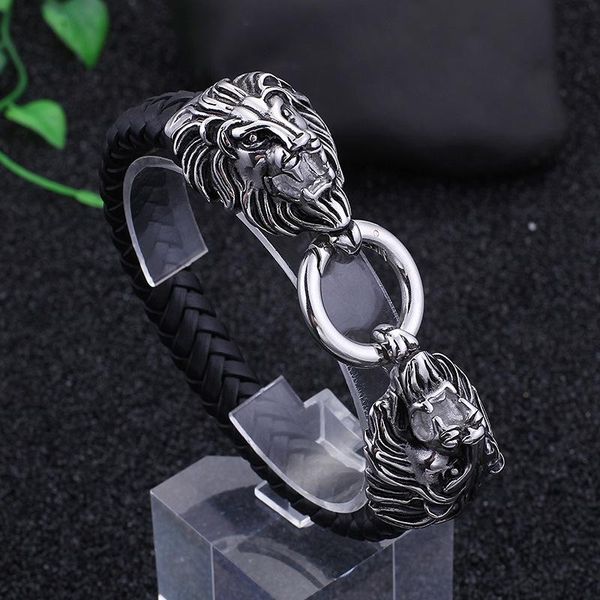 bangle fashion charm jungle king metal lion buckle leather bracelet small jewelry men's rock riding gift, Black
bangle fashion charm jungle king metal lion buckle leather bracelet small jewelry men's rock riding gift, Black