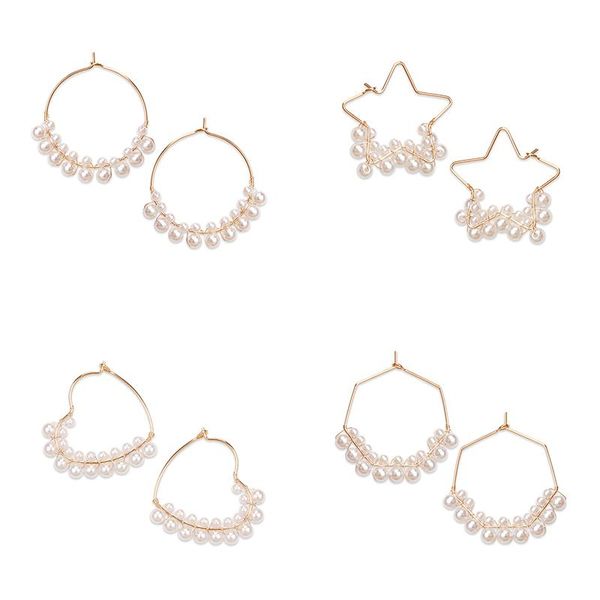 hoop & huggie gold color beads simulated pearl earring for women heart star zinc alloy geometric fashion jewelry ear rings 2021, Golden;silver
hoop & huggie gold color beads simulated pearl earring for women heart star zinc alloy geometric fashion jewelry ear rings 2021, Golden;silver