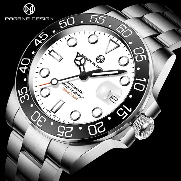 2021 new fashion men automatic mechanical watch pagrne design brand luxury stainless steel waterproof reloj hombre, Silver
2021 new fashion men automatic mechanical watch pagrne design brand luxury stainless steel waterproof reloj hombre, Silver