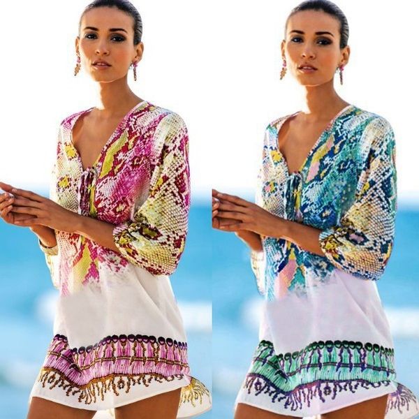 floral chiffon print beach up swimwear summer women beachwear loose bikinis wear cover ups sale, White;black
floral chiffon print beach up swimwear summer women beachwear loose bikinis wear cover ups sale, White;black