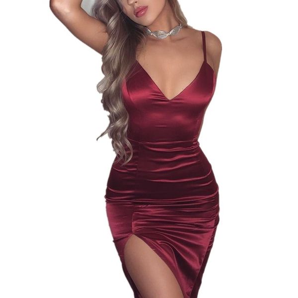 luxury split silk 2019 women's slip front new dress v-neck suspender pajamas women, White;black
luxury split silk 2019 women's slip front new dress v-neck suspender pajamas women, White;black