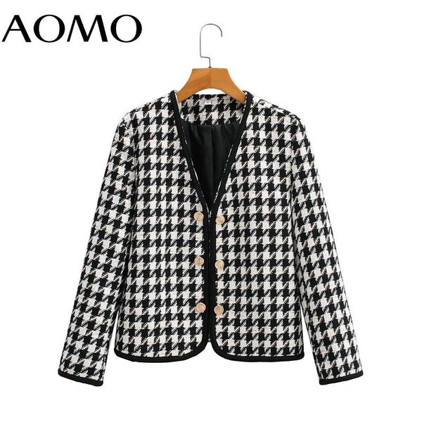 women's suits & blazers aomo women vintage plaid tweed crop blazer female long sleeve elegant jacket ladies work wear 8y38a, White;black
women's suits & blazers aomo women vintage plaid tweed crop blazer female long sleeve elegant jacket ladies work wear 8y38a, White;black