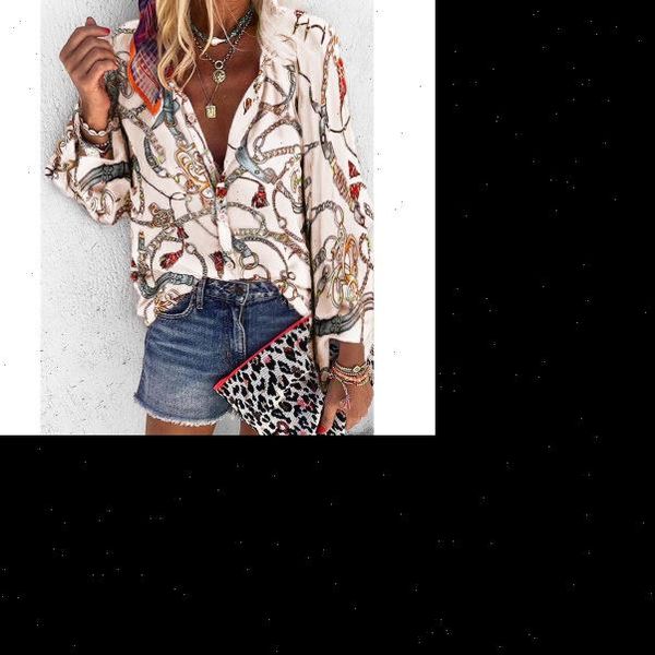 6 colors chiffon office women ladies blouse chain print button long sleeve spring summer v neck blusas plus size, White
6 colors chiffon office women ladies blouse chain print button long sleeve spring summer v neck blusas plus size, White