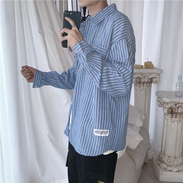 men's casual shirts harajuku high street stripe shirt men long sleeve all-match fashion clothes japanese streetwear grey/white/blue, White;black
men's casual shirts harajuku high street stripe shirt men long sleeve all-match fashion clothes japanese streetwear grey/white/blue, White;black