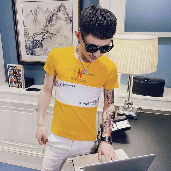 men's summer new men's short sleeve korean slim fit fashion color matching round neck handsome no iron t-shirt, White;black
men's summer new men's short sleeve korean slim fit fashion color matching round neck handsome no iron t-shirt, White;black