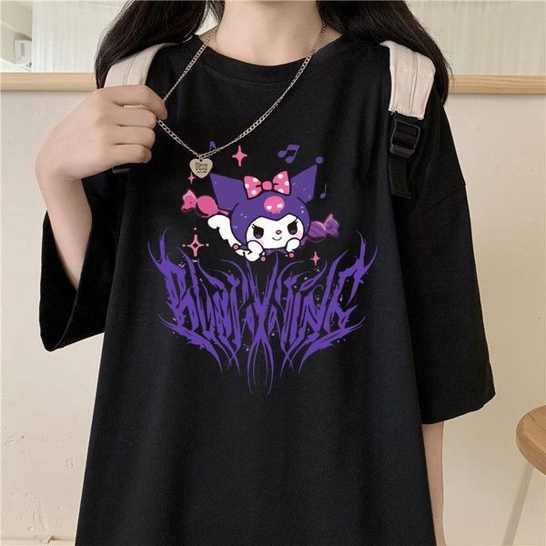 harajuku cartoon gothic print short sleeve kuromi t-shirt women summer streetwear o-neck sweet girls tee shirt, White
harajuku cartoon gothic print short sleeve kuromi t-shirt women summer streetwear o-neck sweet girls tee shirt, White