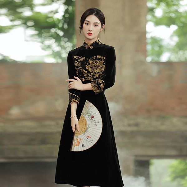 ethnic clothing autumn women velvet cheongsam chinese traditional flower qipao vestidos vintage ladies evening party dress noble robe gown 3, Red
ethnic clothing autumn women velvet cheongsam chinese traditional flower qipao vestidos vintage ladies evening party dress noble robe gown 3, Red