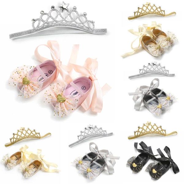 first walkers a 2pcs princess shoes for girls gifts fashion born baby girl bow knot heart lace up crib anti-slip shoes+crown headband 0-18m
first walkers a 2pcs princess shoes for girls gifts fashion born baby girl bow knot heart lace up crib anti-slip shoes+crown headband 0-18m