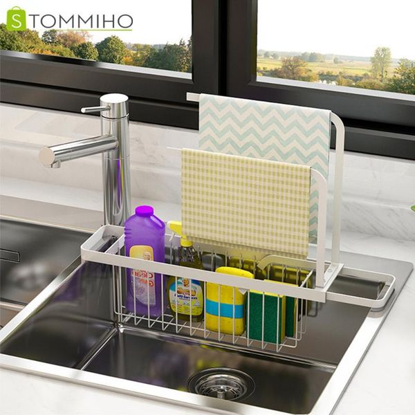 kitchen storage & organization stommiho sink drain rack metal adjustable organizer caddy sponge dishcloth soap holder
kitchen storage & organization stommiho sink drain rack metal adjustable organizer caddy sponge dishcloth soap holder