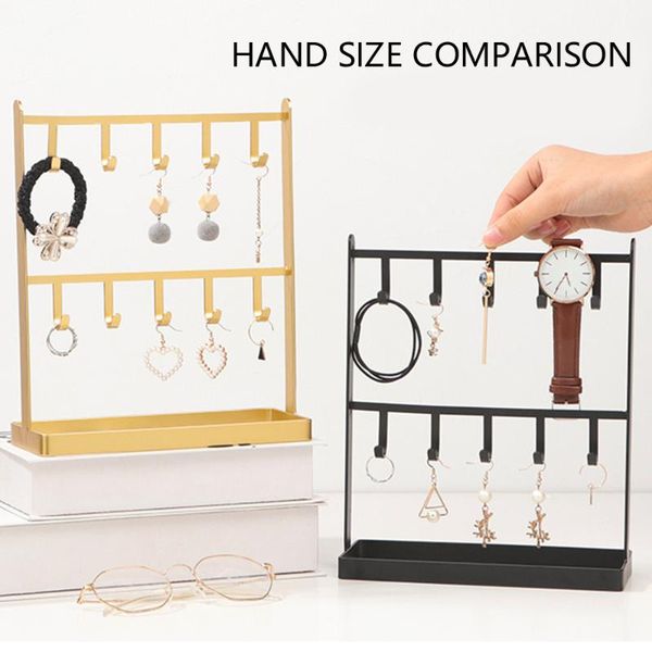 hooks & rails 2-layer jewelry storage rack earrings necklace holder stand bracelet display hook shelf black gold porta joia
hooks & rails 2-layer jewelry storage rack earrings necklace holder stand bracelet display hook shelf black gold porta joia