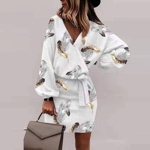casual dresses elegant for women dress v-neck party feather printed long lantern sleeve bandage year 2022, Black;gray
casual dresses elegant for women dress v-neck party feather printed long lantern sleeve bandage year 2022, Black;gray