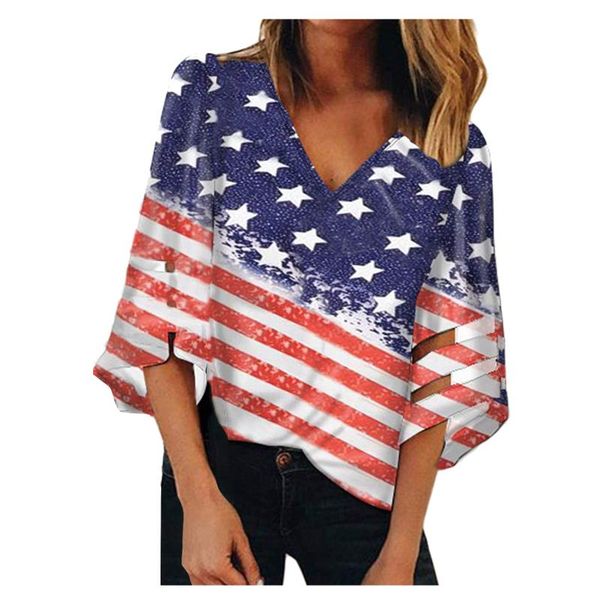 women's blouses & shirts blouse 2021 summer half sleeve shirt mesh panel v-neck casual loose for women clothes, White
