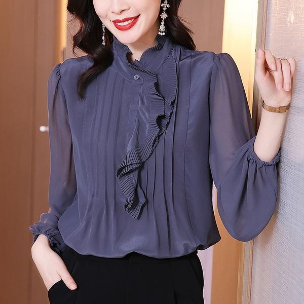 women's blouses & shirts chiffon shirt women 2021 spring and autumn design sense niche ruffled small french western style blouse, White
women's blouses & shirts chiffon shirt women 2021 spring and autumn design sense niche ruffled small french western style blouse, White
