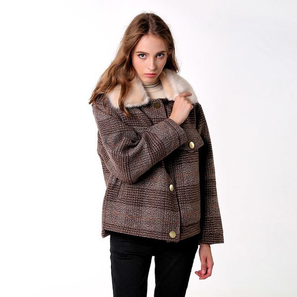 women's wool & blends jaqueta grossa de lã feminina cmaz, nova roupa inverno versão coreana do casaco curto solto xadrez mx18d9536 xwuy, Black
women's wool & blends jaqueta grossa de lã feminina cmaz, nova roupa inverno versão coreana do casaco curto solto xadrez mx18d9536 xwuy, Black