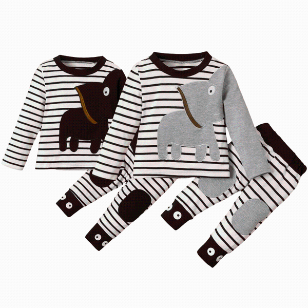 clothing sets patpat 2021 spring and autumn elephant applique striped pants set for baby boy, White
clothing sets patpat 2021 spring and autumn elephant applique striped pants set for baby boy, White