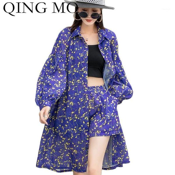 women's tracksuits qing mo purple long shirt shorts two pieces 2021 summer women loose large size casual sunscreen fashion suit zwl128, Gray
women's tracksuits qing mo purple long shirt shorts two pieces 2021 summer women loose large size casual sunscreen fashion suit zwl128, Gray