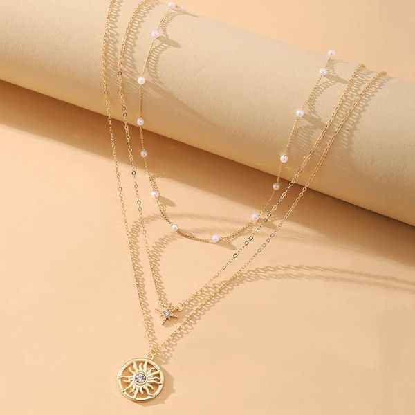 chains vintage sinulation pearl geometric sun pendant choker necklace jewelry for women fashion gold color chain jewellery bijoux femme, Silver
chains vintage sinulation pearl geometric sun pendant choker necklace jewelry for women fashion gold color chain jewellery bijoux femme, Silver