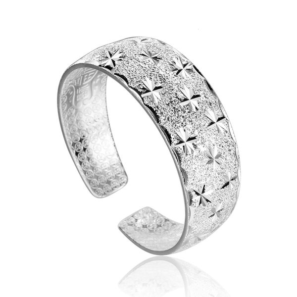 white copper bracelet full of stars, sand face, wide face 999 white plated for lover and mother, Black
white copper bracelet full of stars, sand face, wide face 999 white plated for lover and mother, Black