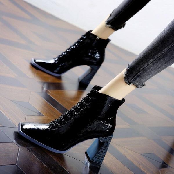 boots black patent leather women's square toe high-heeled for fall/winter 2021 fashion thick-heeled boots.
boots black patent leather women's square toe high-heeled for fall/winter 2021 fashion thick-heeled boots.