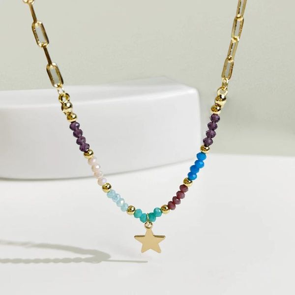chains bohemia style cute multicolor acrylic bead star pendant necklace for women trendy mixed chain necklaces jewelry gift accessories, Silver
chains bohemia style cute multicolor acrylic bead star pendant necklace for women trendy mixed chain necklaces jewelry gift accessories, Silver