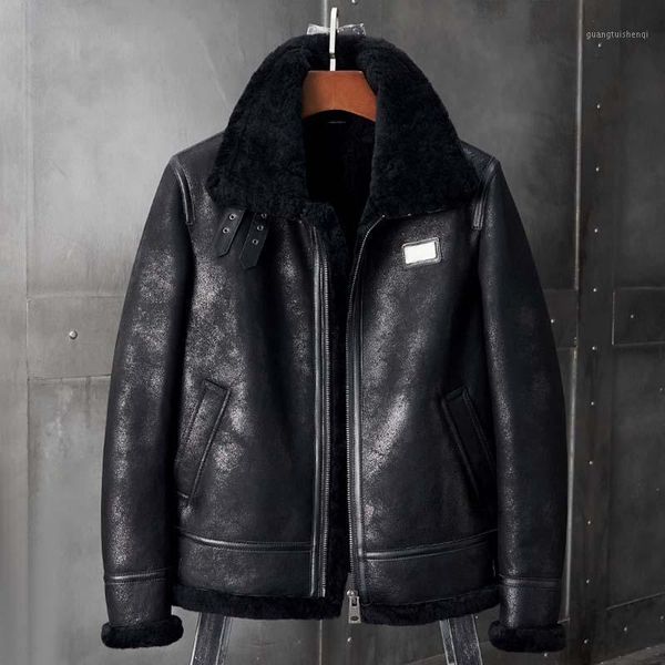 men's leather & faux shearling coat mens b3 bomber jacket black short fur winter coats natural sheepskin
men's leather & faux shearling coat mens b3 bomber jacket black short fur winter coats natural sheepskin