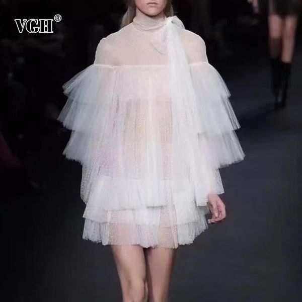 casual dresses vgh white polka dot sheer mesh summer dress females stand collar bell long sleeve high waist lace up mini for women 2021, Black;gray
casual dresses vgh white polka dot sheer mesh summer dress females stand collar bell long sleeve high waist lace up mini for women 2021, Black;gray
