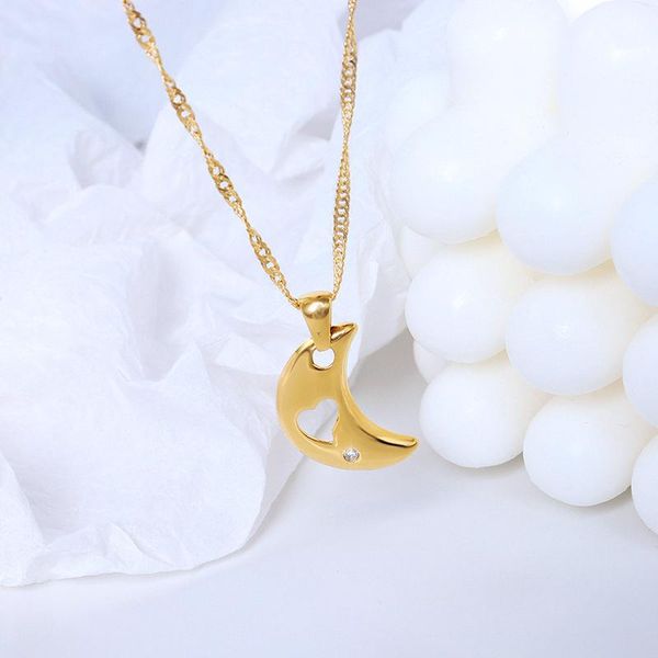 pendant necklaces yaonuan trendy water-wave chain heart-hollow moon gold plated necklace for women inlaid zircon 2021 arrivals jewelry, Silver
pendant necklaces yaonuan trendy water-wave chain heart-hollow moon gold plated necklace for women inlaid zircon 2021 arrivals jewelry, Silver