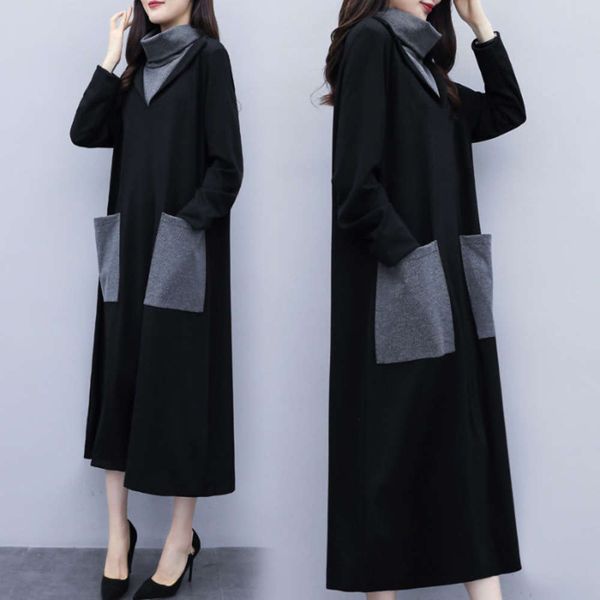 temperament fashion winter loose size dress women's korean autumn and casual splicing contrast color show thin stand collar sleeve long, Black;gray
temperament fashion winter loose size dress women's korean autumn and casual splicing contrast color show thin stand collar sleeve long, Black;gray
