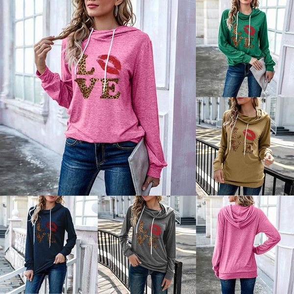 women valentine's drawstring loose hooded sweatshirt casual pullover blouse moletom feminino com cordão 2021, Black
women valentine's drawstring loose hooded sweatshirt casual pullover blouse moletom feminino com cordão 2021, Black