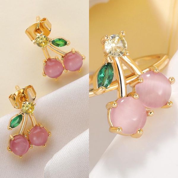 earrings & necklace korean trend cute cherry stud for girls rings women sweet fruit accessories summer jewelry friend gifts, Silver
earrings & necklace korean trend cute cherry stud for girls rings women sweet fruit accessories summer jewelry friend gifts, Silver