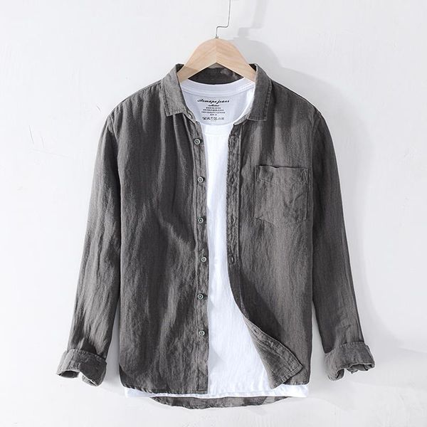 men's casual shirts for men long sleeve pure linen turn-down collar classic male fashion solid color retro clothing 2021 shirt, White;black
men's casual shirts for men long sleeve pure linen turn-down collar classic male fashion solid color retro clothing 2021 shirt, White;black